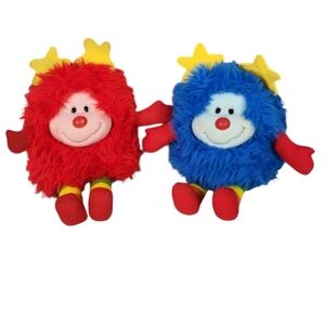 Vintage 1983 Rainbow Brite Sprites Set Blue Champ Buddy Red Romeo Plush
